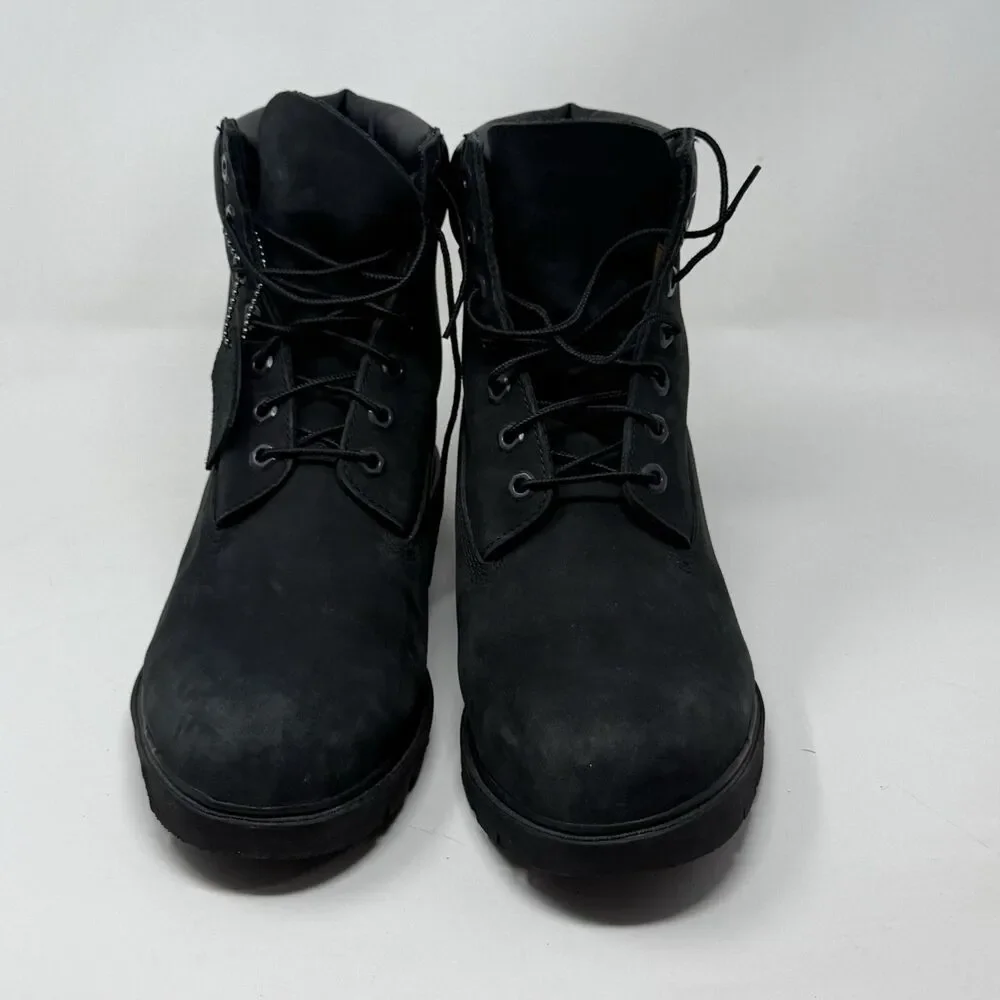 Timberland Premium 6 Inch Waterproof Work Boots Mens 10.5 Black Nubuck Leather